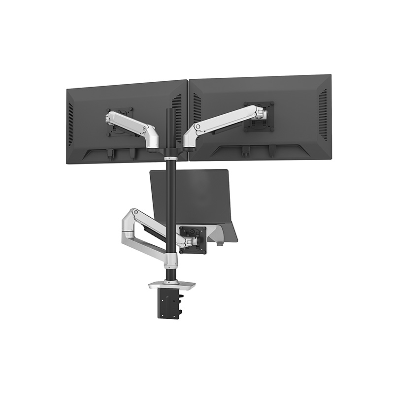 Triple Monitor Arm Desktop Stand with Laptop Tray Stand