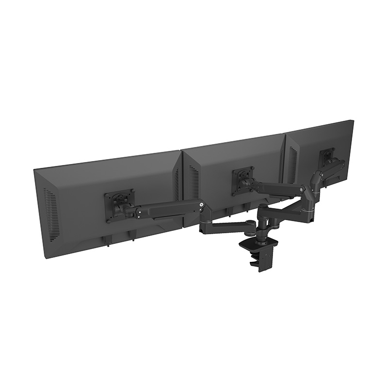 Horizontal Mechanical Spring Triple Monitor Arm