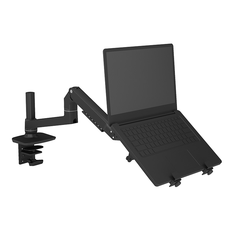 Mechanical Spring Single Monitor Arm With Laptop Tray