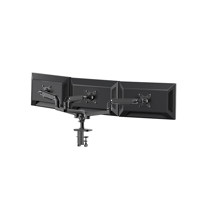 Horizontal Mechanical Spring Triple Monitor Arm