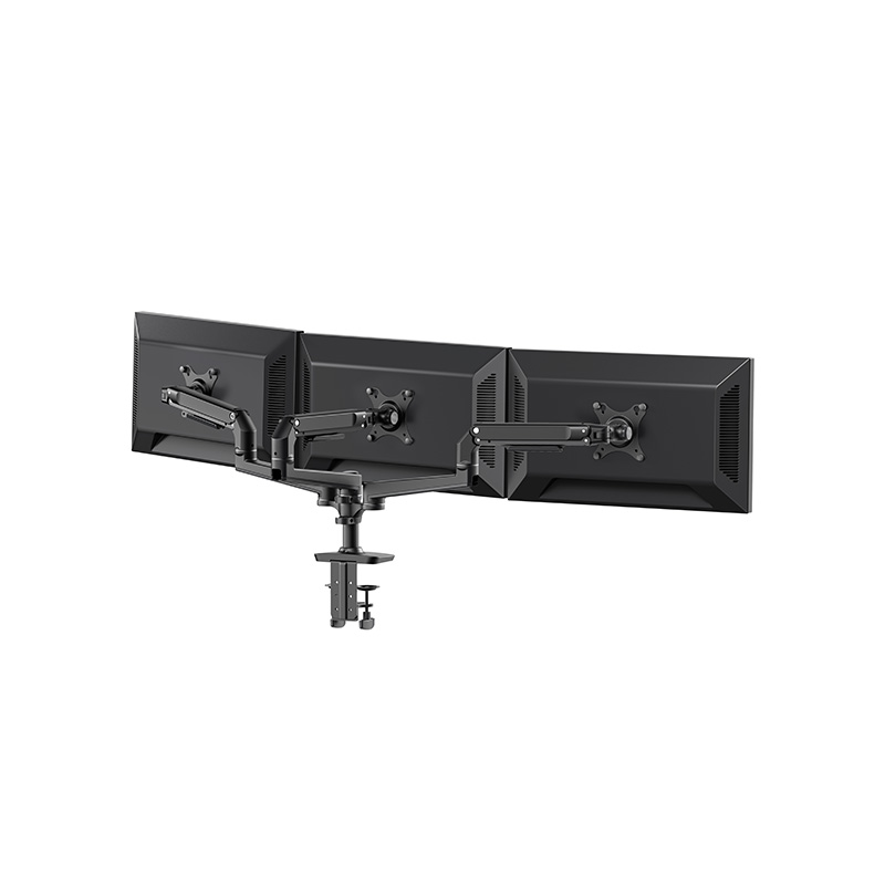 Horizontal Mechanical Spring Triple Monitor Arm